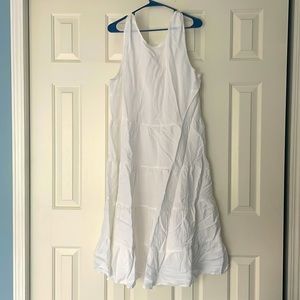 White loft backless tiered dress